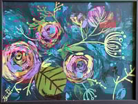 Image 3 of Framed Abstract Floral on Canvas