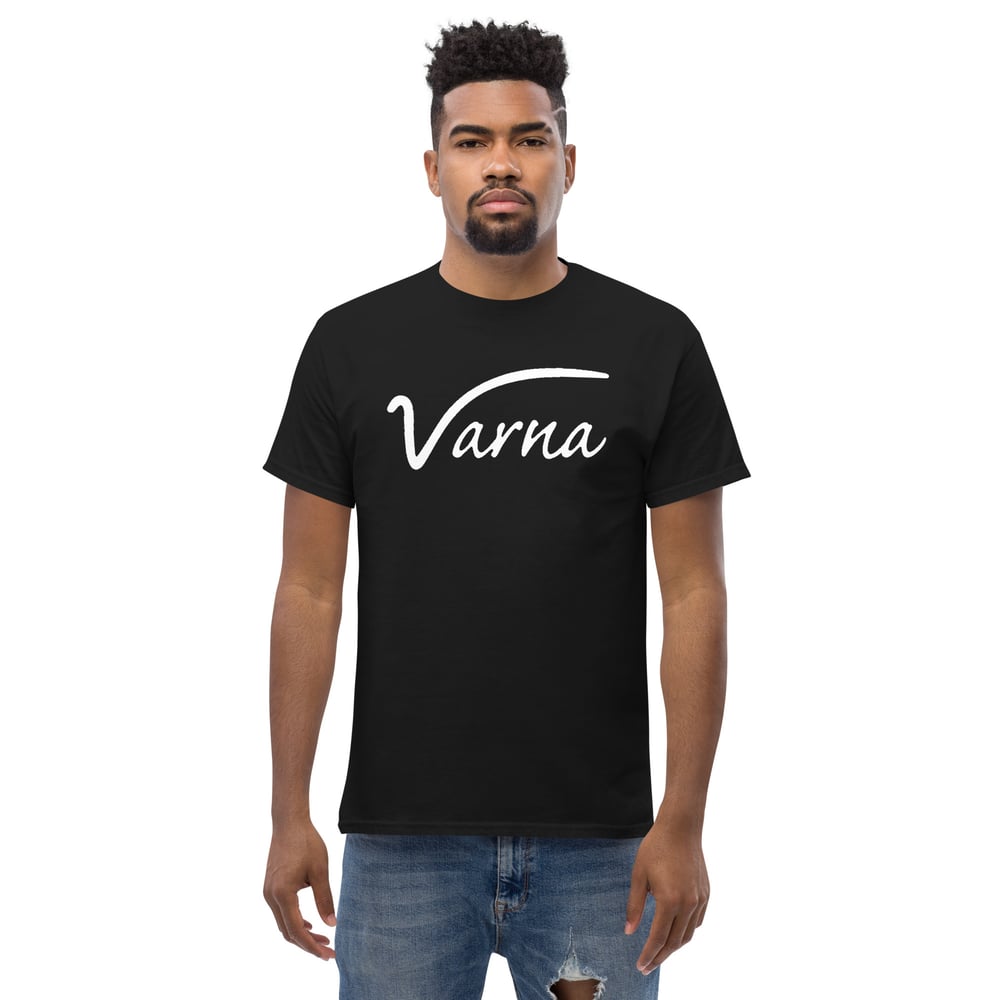 Image of LIMITED EDITION VARNA® FAMOUS BLACK ON WHITE TEE