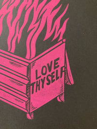 Image 2 of 'Love Thyself' Blockprint - Bubblegum Colorway