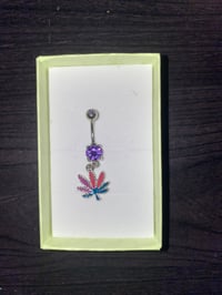 Purple weed belly ring