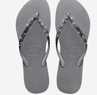 Image 1 of Havaianas Slim Sparkle II Flip-Flops- Steel Grey