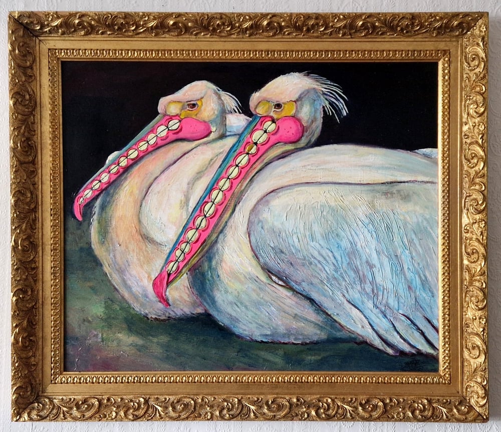 Nest Egg Framed oil painting 