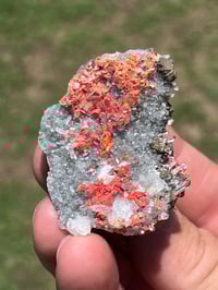 Image 2 of Realgar & Fine Quartz Points Specimen #2504