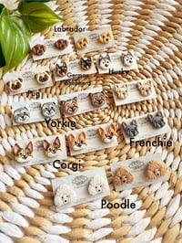 Image 2 of Dog Face Stud Earrings 