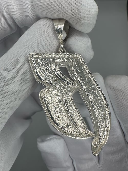 Image of Vintage Sterling Silver & VVS1 Diamond Ruff Ryders "R" Pendant (Custom)