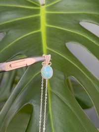 Image 6 of Silver Larimar Oval Crystal Necklace