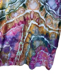 Image 5 of L 100% Cotton Short T-Shirt Dress with Pockets in Earthy Bright Geode Ice Dye