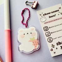 Image 1 of Sparkly Bear Acrylic Keychain