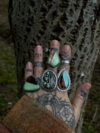 Image 5 of Intarsia Ring~Bamboo Mountain Turquoise/Montana Agate