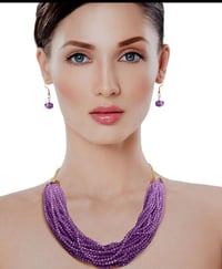 Image 1 of AZANNE PURPLE BEAD NECKLACE SET