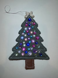 Image 1 of Cowhide Christmas Tree Ornament