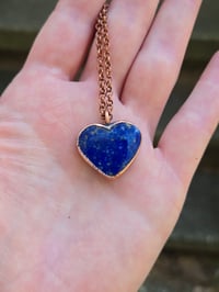 Image 4 of Electroformed lapis lazuli heart necklace 03