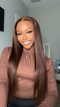 Image 3 of Glueless 13x4 brown straight wig 24 in. 