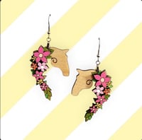Image 4 of 3D Floral Horse Earring 