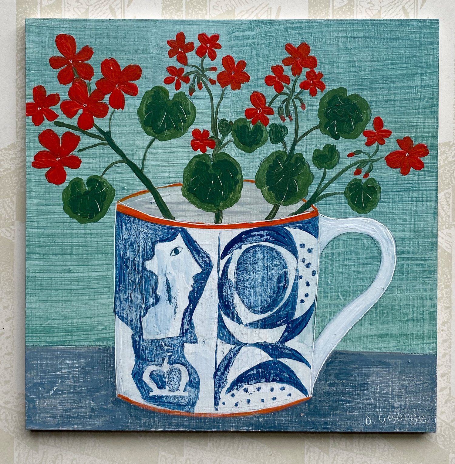Image of Ben’s cup and Geraniums 