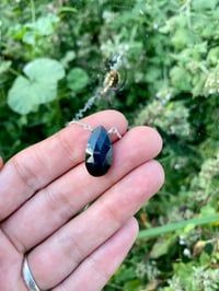 Image 5 of Simple Rainbow Obsidian Gem Drop Necklace