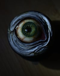 Image 4 of Custom Swappable Phone Grip for smartphones, reflective pupil OOAK (one of a kind) big green