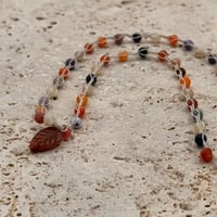 Image 1 of Crackle Agate Leaf Necklace