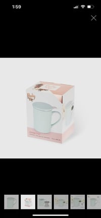 Image 2 of Annette™ 3D Ceramic Mug with Tea Infuser in Souk Mint