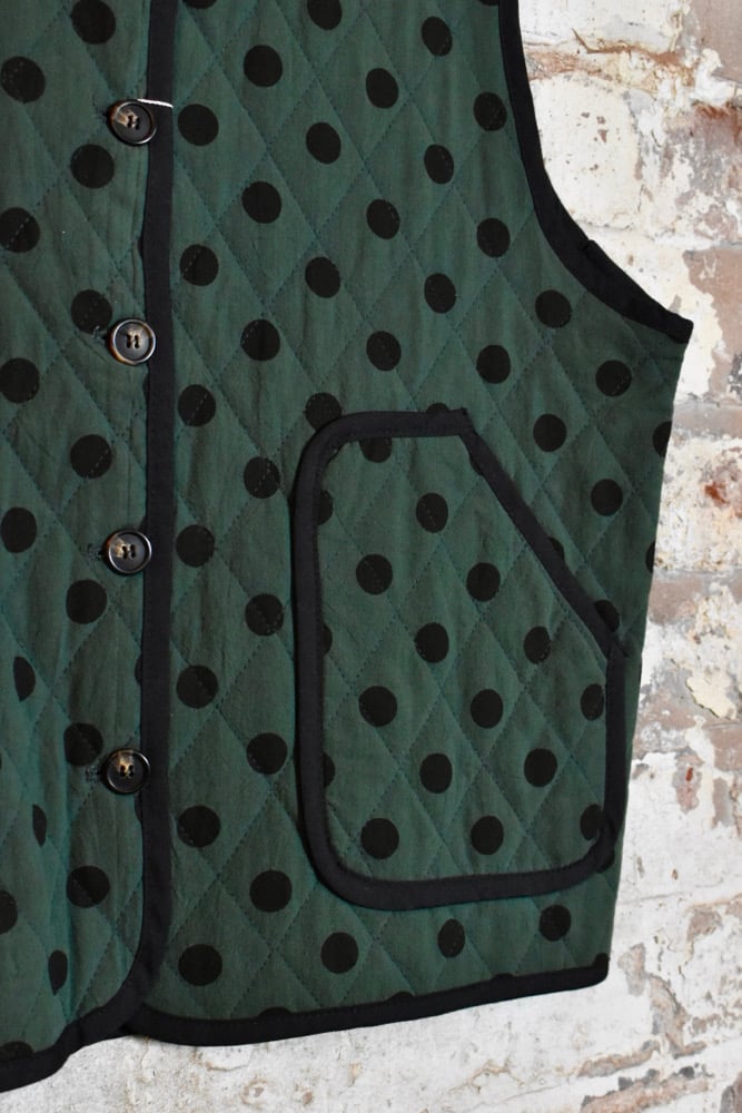 Image of Green / black Polka dot gilet 