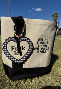 Image 4 of Fuck Ice- Embroidered Bag Tag 