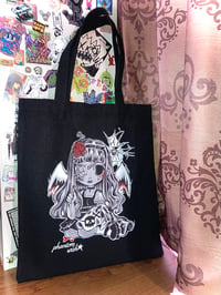 Image 2 of gothic dark fantasy angel tote bag 