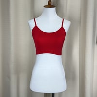 Image 2 of SOFRA red stretchy spaghetti strap bralette bra