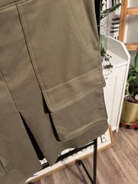 Image 2 of fashion Nova army green pleated skirt 