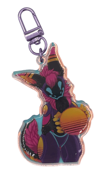 Image 1 of Synthwave Protogen Holo Keychain