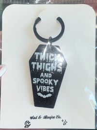 Image 2 of Thicc Thighs & Spooky Vibes Keychain