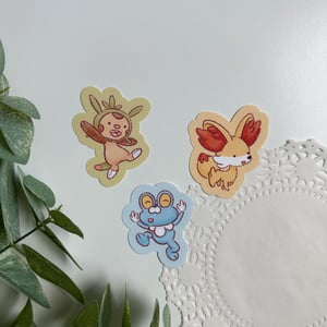 Image of Gen 6 Starter Pokémon Waterproof Stickers
