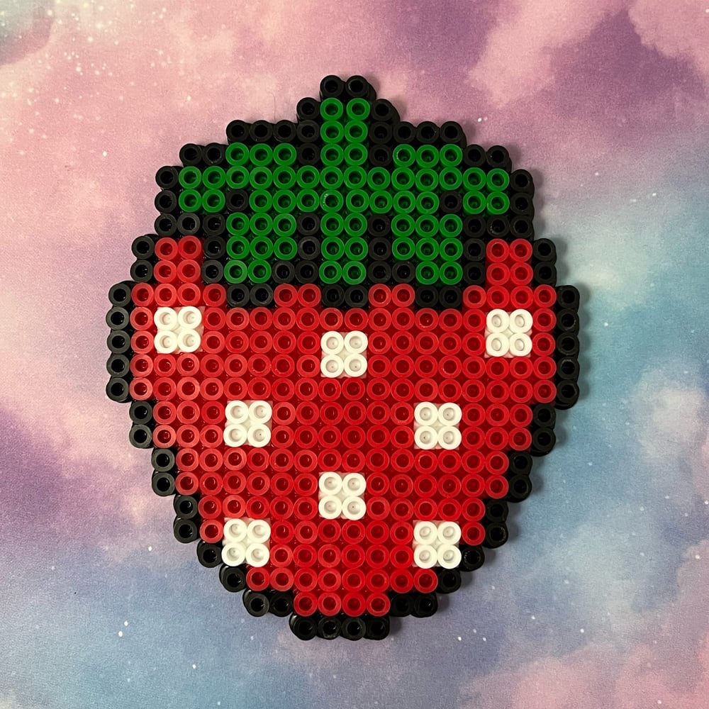 Image of Strawberry Perler Kandi Wall Decor