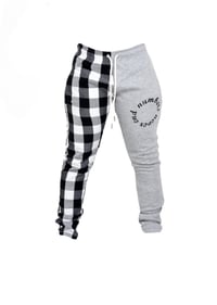 Image 1 of NNE Black/White Plaid Sweat Pants