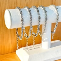 Image 4 of SILVER ROPE CHAIN BRACELET