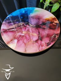 Image 3 of 15" Epoxy Resin Art Lazy Susan Turntable 'The Seven of Wands'