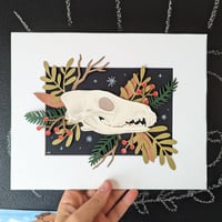 Image 1 of Cut paper coyote skull