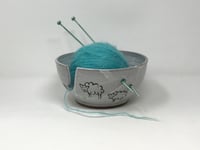 Image 1 of Terracotta Sheep decorated Medium Yarn Bowl