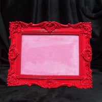 Image 1 of 5x7 Enamel Pin Frame (Red/ pink fabric)