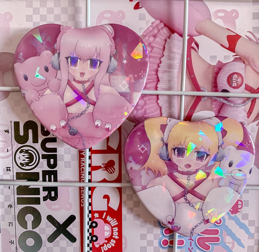 Image of GRG GB Sonico & Pochaco | Heart Badges