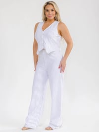 Image 1 of White Pinstripe Set