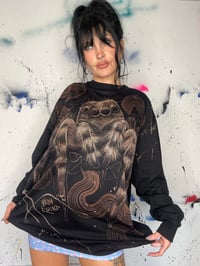 Image 4 of “JUMPING SPIDER” CUSTOM BLEACH PAINTED PULLOVER SWEATER XL