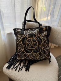 Image 2 of Hand Painted Fringe Bag