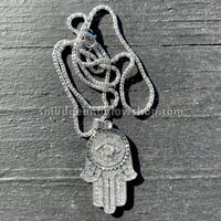 Image 3 of NEW* Rhinestone Hamsa With Evil Eye Necklace
