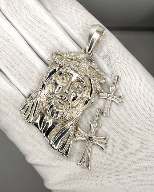 Image of WG Double Sided Diamond Cross Pendant (Size 1)