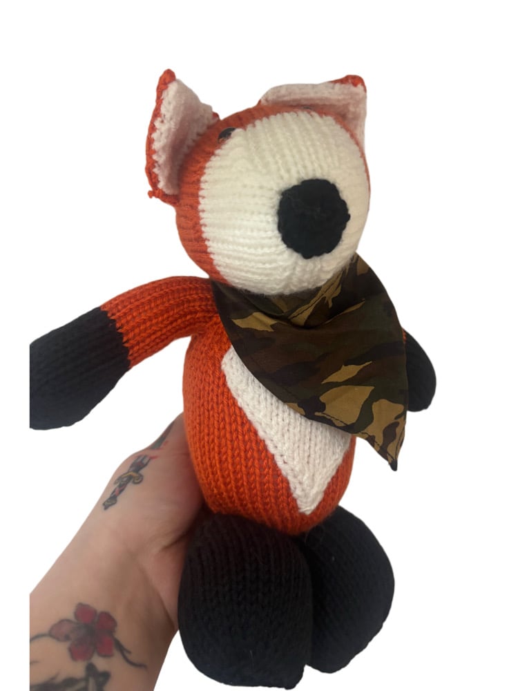Image of Handmade Fox with Camo Bandana