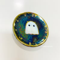 Image 4 of Cute mini ghost trinket dish with rainbow effect (2.5 inches diameter) 