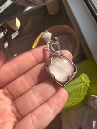 Image 3 of peach moonstone heart pendant