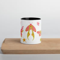Image 4 of Warm palette Butterflies and Moths Mug with Color Inside, Cute Bug mug, Cute Insect mug 