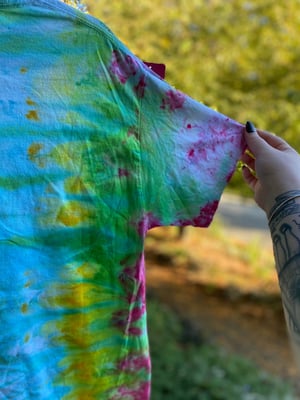 Image of MEDIUM Godzilla Be Gay Do Crime Tie Dye Shirt 5