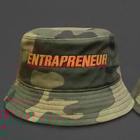 Image 2 of camo “ENTRAPRENEUR” bucket hat